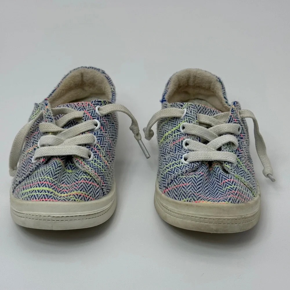 Lil‎ Lollies Girls Size 8M Blue Multi Chevron Textile Comfort Fit Sneakers